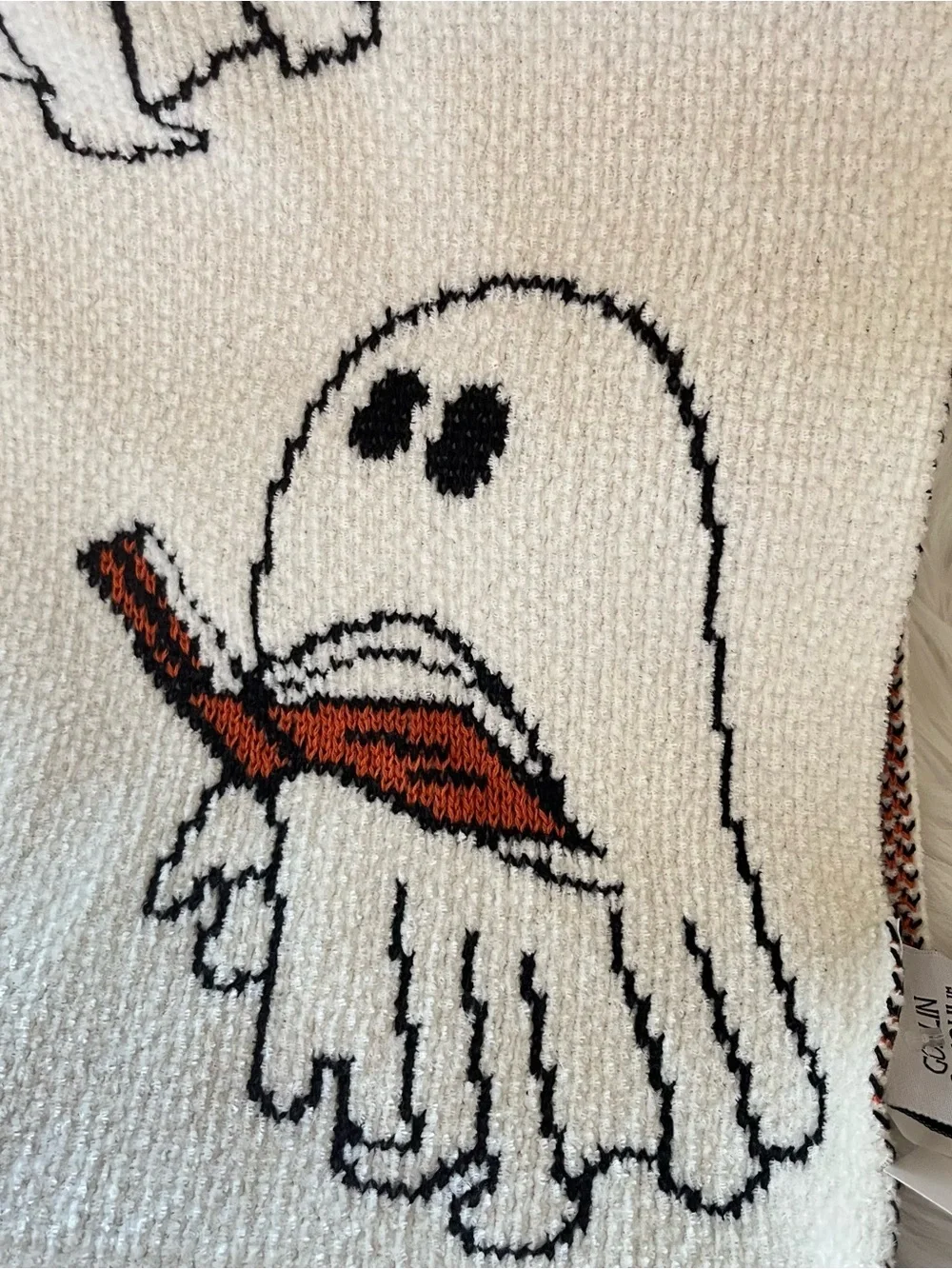 Goblin and Ghoul Halloween Ghost Reading Book Throw Blanket